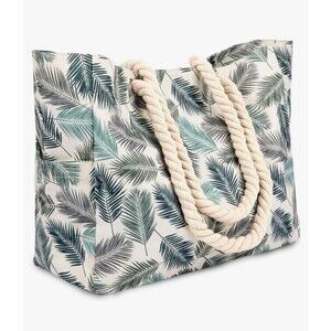 Beach Bag Large Tote Bags for Women Waterproof Sandproof Feather Print Canvas
